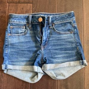 high waisted jean shorts
